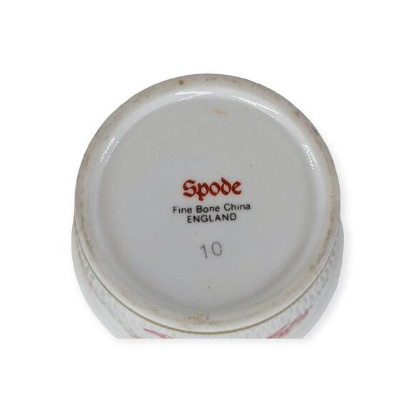 Vintage Spode Red & White Trinket Box Fine Bone China Made in England 2" X 1.5" - Picture 8 of 11